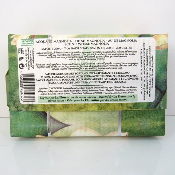 La Florentina Acqua Di Magnolia Fresh Magnolia 7 Oz 200g Made in Italy - Picture 7 of 8